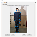 Minden képen pontosan ugyanannyi, egymásnak megfeleltethető pontot kell kijelölni. ezeket kék színű markerek mutatják.