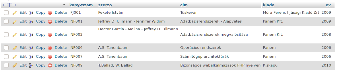 A könyvadatok az olvasójegy nélkül